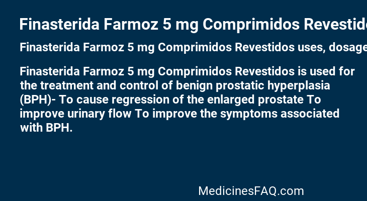 Finasterida Farmoz 5 mg Comprimidos Revestidos