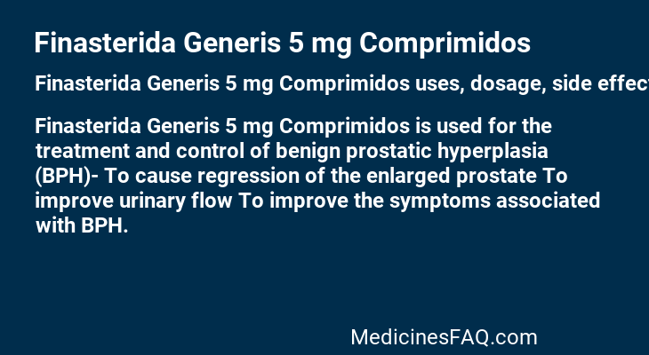 Finasterida Generis 5 mg Comprimidos