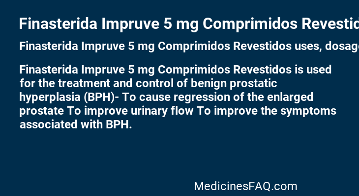 Finasterida Impruve 5 mg Comprimidos Revestidos