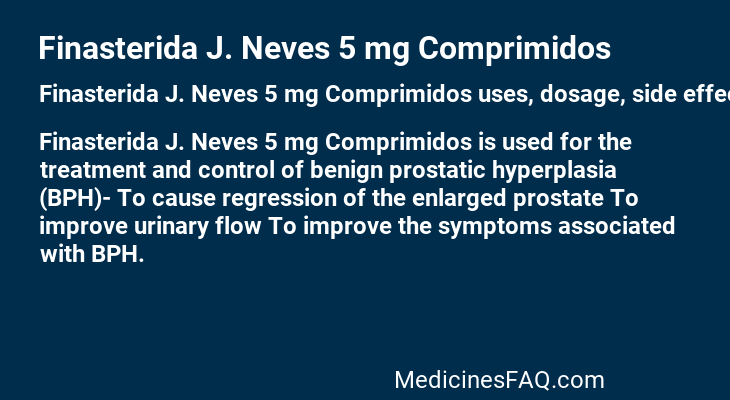 Finasterida J. Neves 5 mg Comprimidos