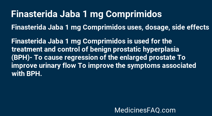 Finasterida Jaba 1 mg Comprimidos