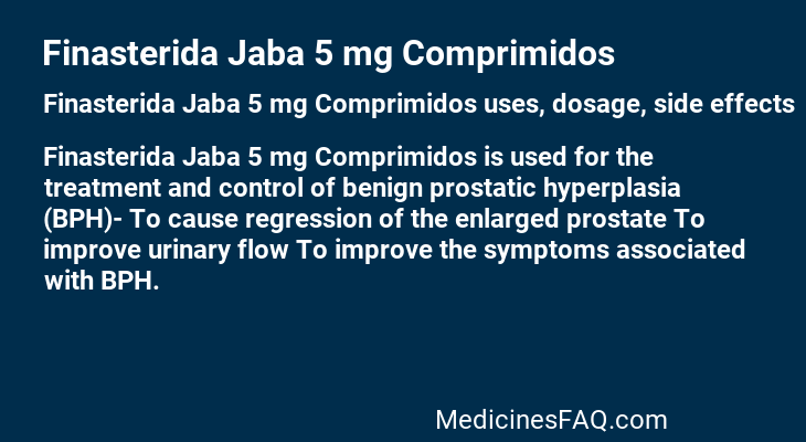 Finasterida Jaba 5 mg Comprimidos