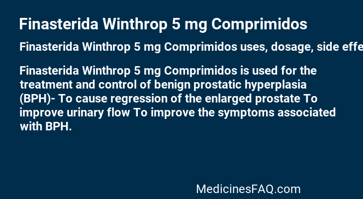 Finasterida Winthrop 5 mg Comprimidos