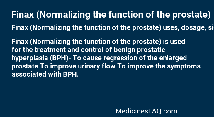 Finax (Normalizing the function of the prostate)