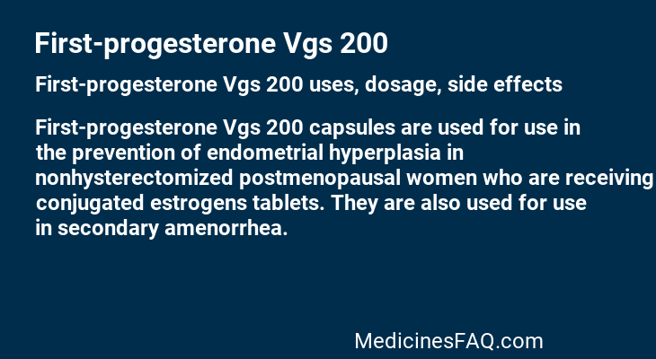 First-progesterone Vgs 200