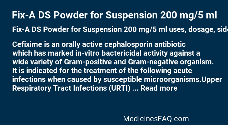 Fix-A DS Powder for Suspension 200 mg/5 ml