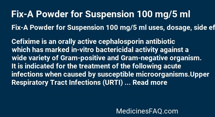 Fix-A Powder for Suspension 100 mg/5 ml