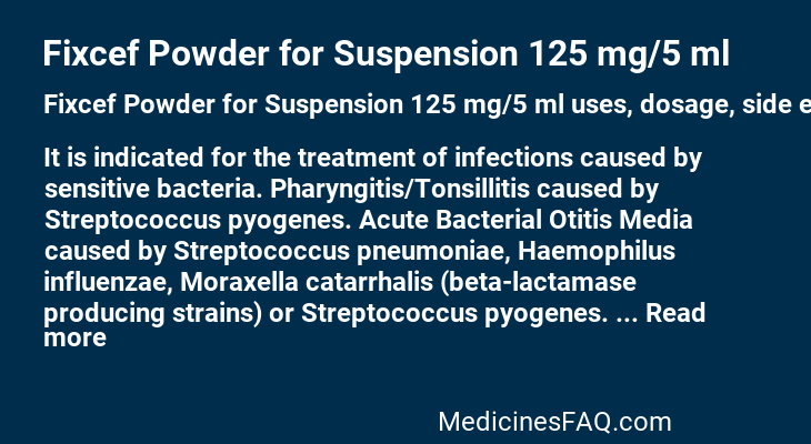 Fixcef Powder for Suspension 125 mg/5 ml