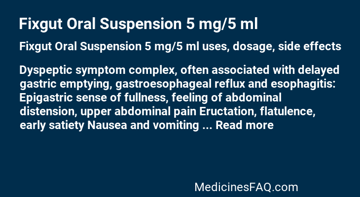 Fixgut Oral Suspension 5 mg/5 ml