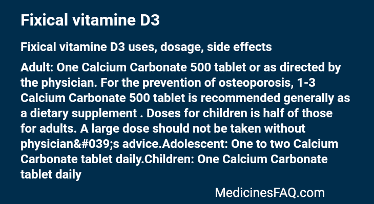 Fixical vitamine D3