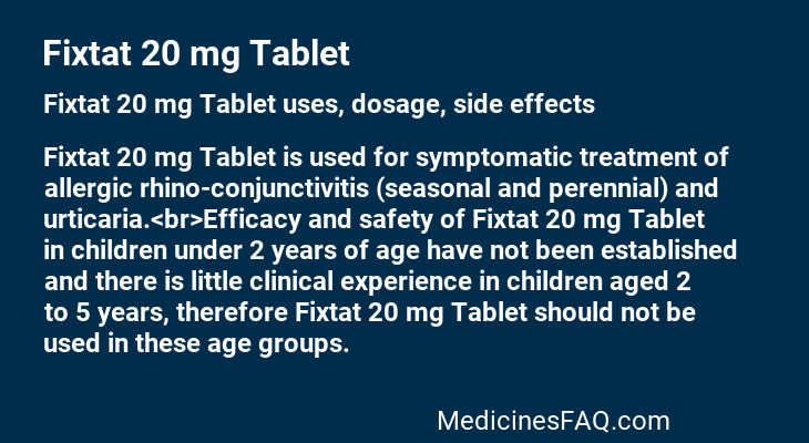 Fixtat 20 mg Tablet