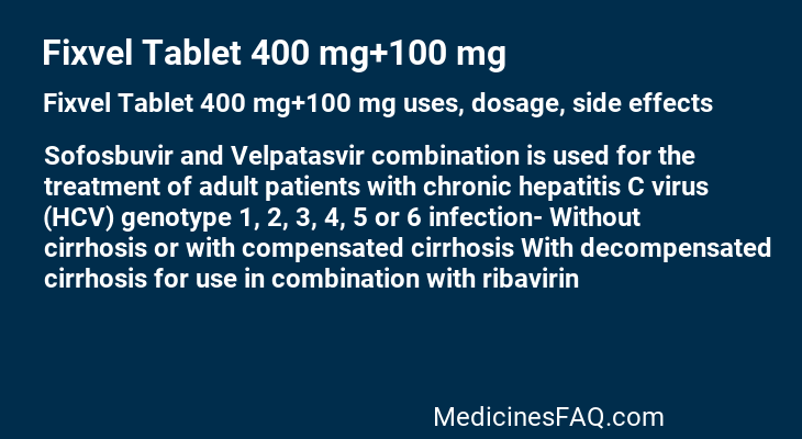 Fixvel Tablet 400 mg+100 mg