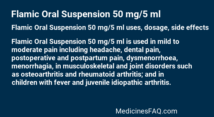 Flamic Oral Suspension 50 mg/5 ml