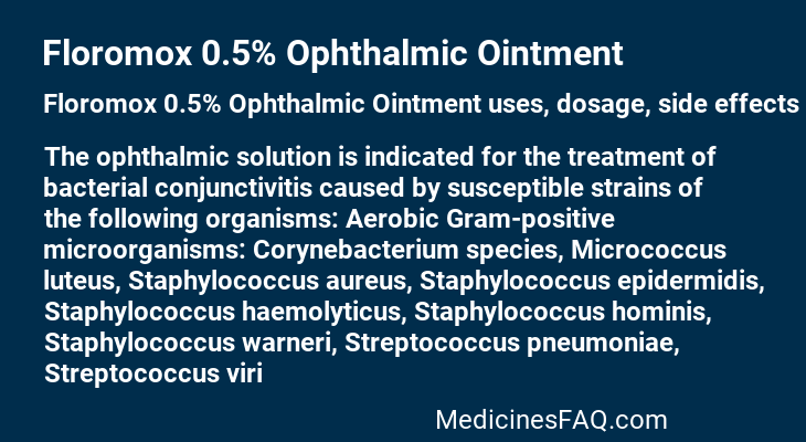 Floromox 0.5% Ophthalmic Ointment