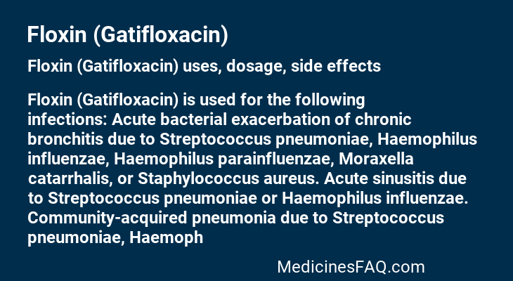 Floxin (Gatifloxacin)