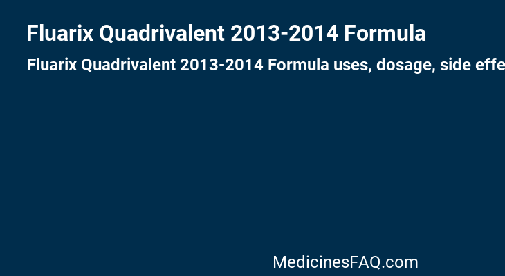 Fluarix Quadrivalent 2013-2014 Formula