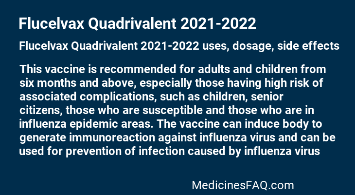 Flucelvax Quadrivalent 2021-2022