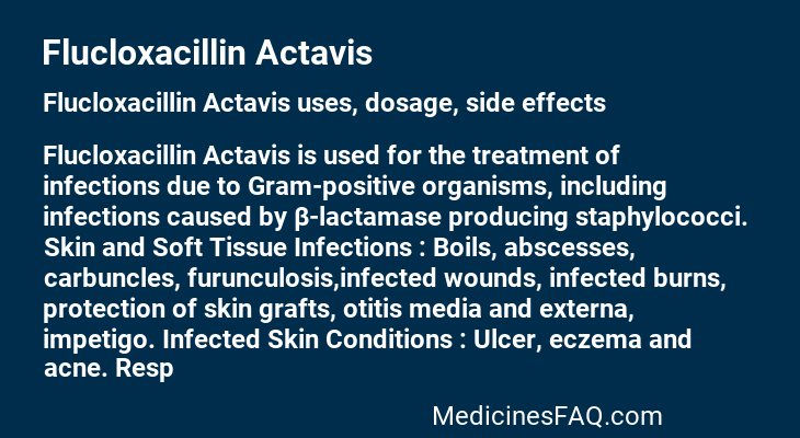 Flucloxacillin Actavis