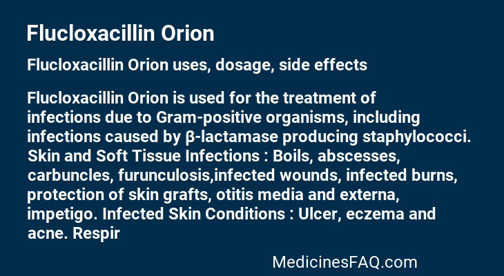 Flucloxacillin Orion