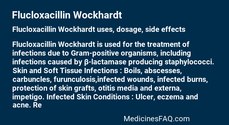Flucloxacillin Wockhardt