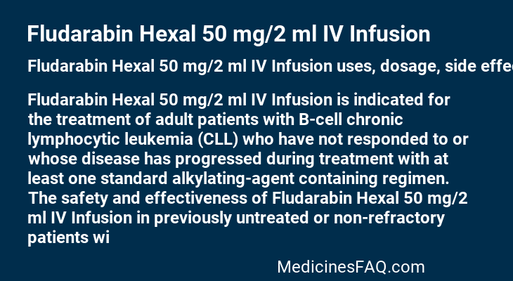 Fludarabin Hexal 50 mg/2 ml IV Infusion