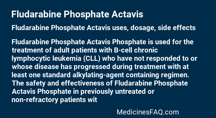 Fludarabine Phosphate Actavis
