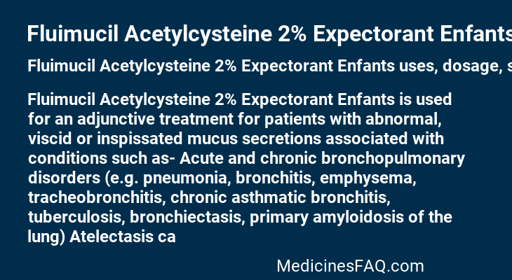 Fluimucil Acetylcysteine 2% Expectorant Enfants