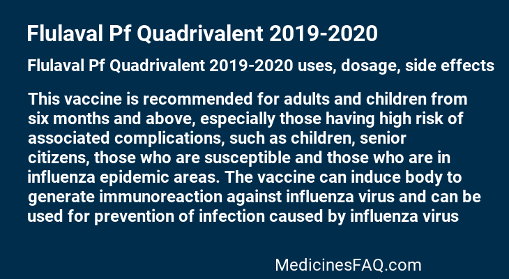 Flulaval Pf Quadrivalent 2019-2020