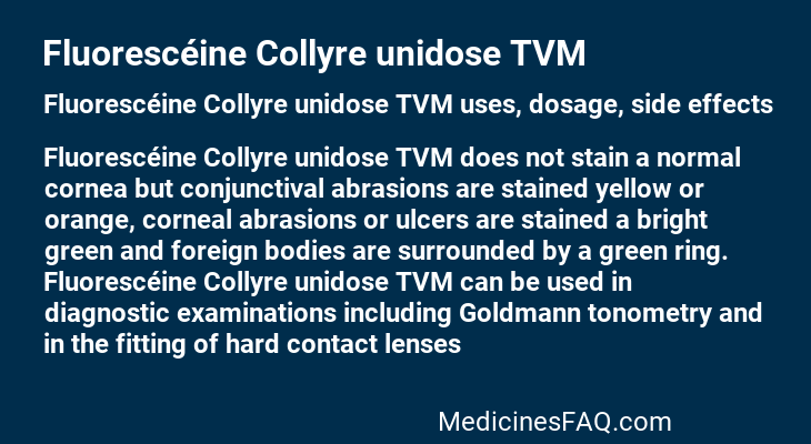 Fluorescéine Collyre unidose TVM