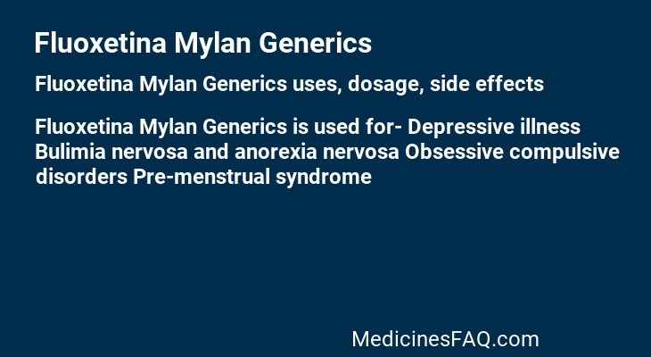 Fluoxetina Mylan Generics