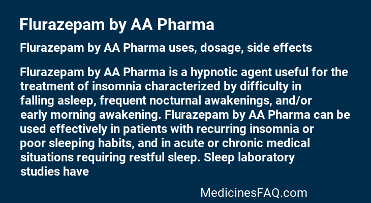Flurazepam by AA Pharma