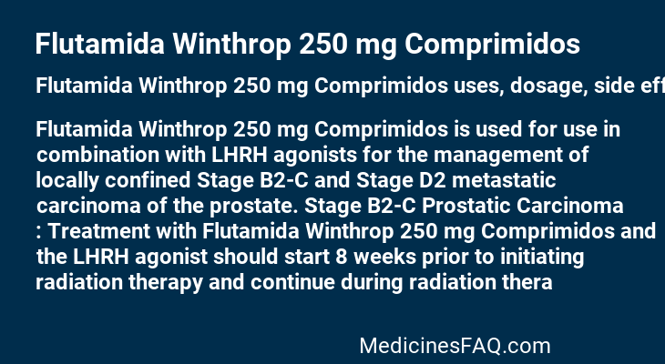 Flutamida Winthrop 250 mg Comprimidos