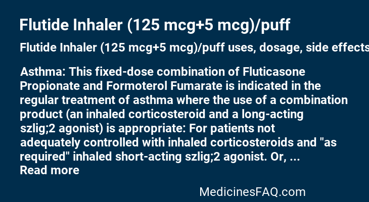 Flutide Inhaler (125 mcg+5 mcg)/puff