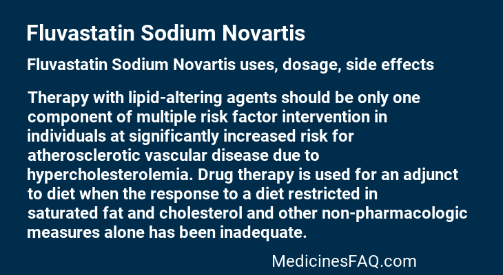 Fluvastatin Sodium Novartis