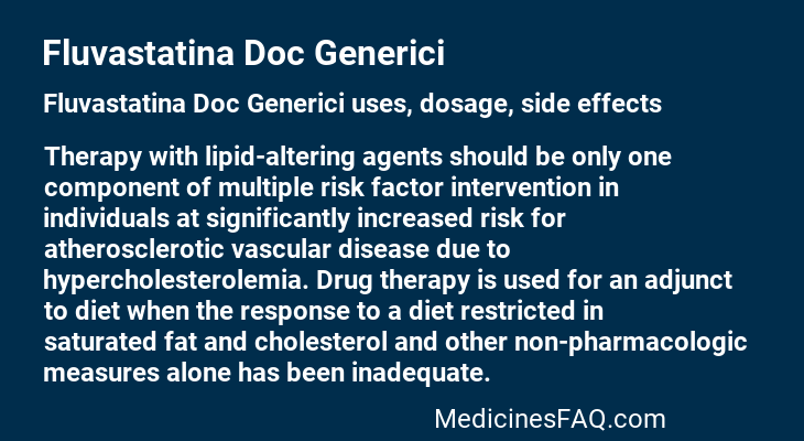 Fluvastatina Doc Generici