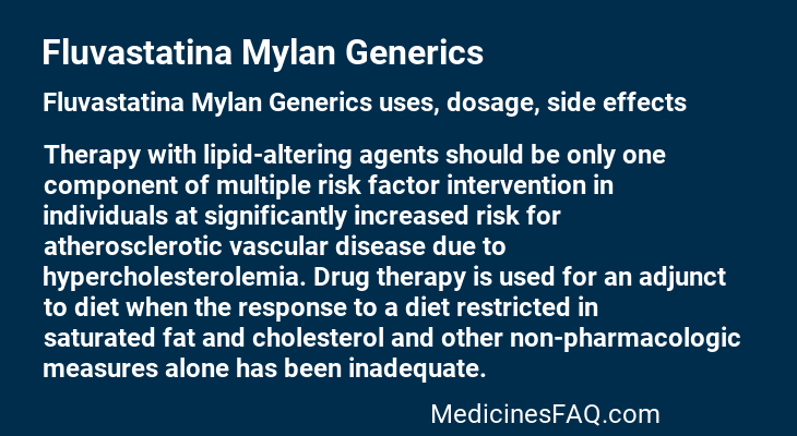 Fluvastatina Mylan Generics