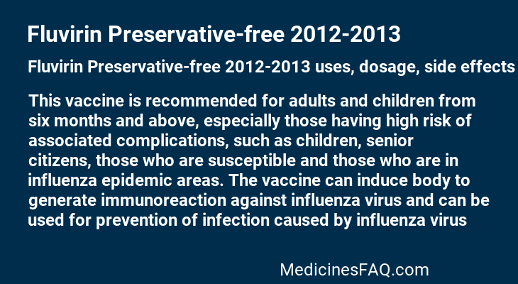 Fluvirin Preservative-free 2012-2013