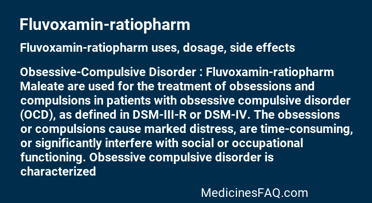 Fluvoxamin-ratiopharm