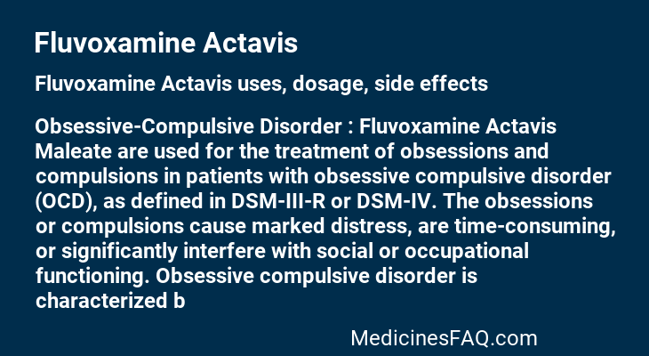 Fluvoxamine Actavis