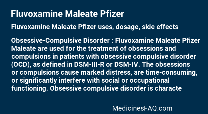 Fluvoxamine Maleate Pfizer