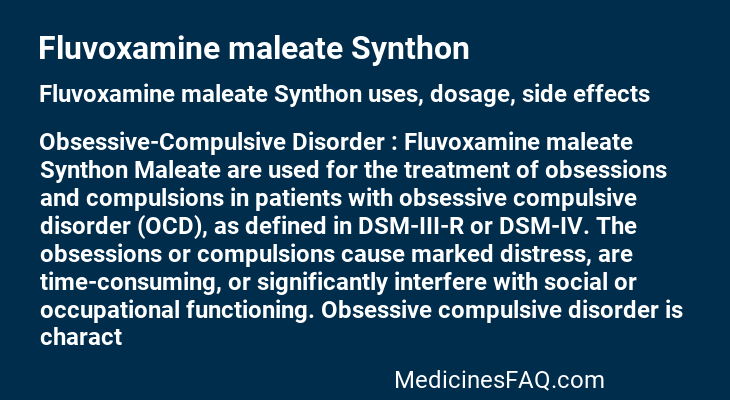 Fluvoxamine maleate Synthon