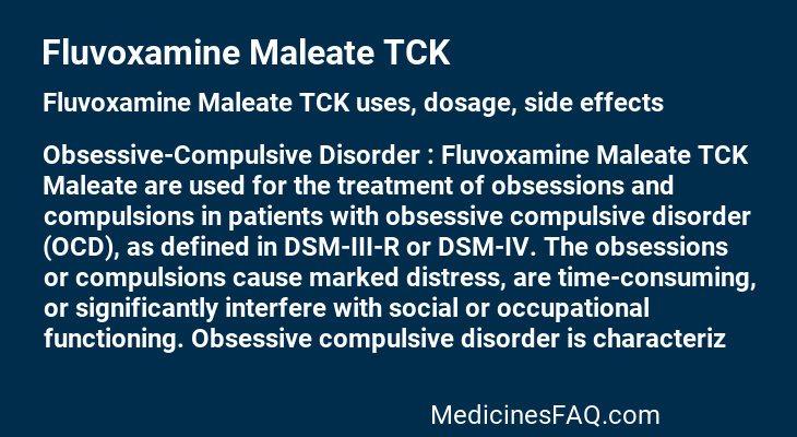 Fluvoxamine Maleate TCK