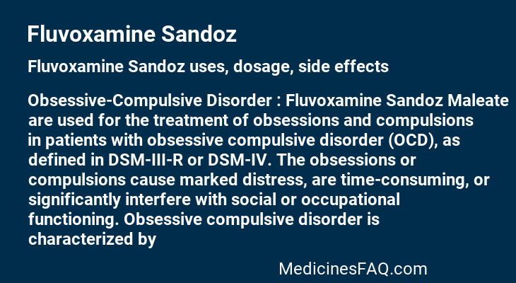 Fluvoxamine Sandoz