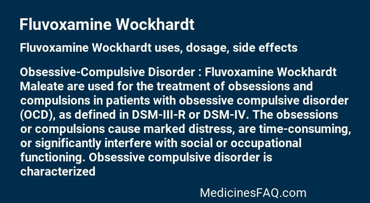 Fluvoxamine Wockhardt