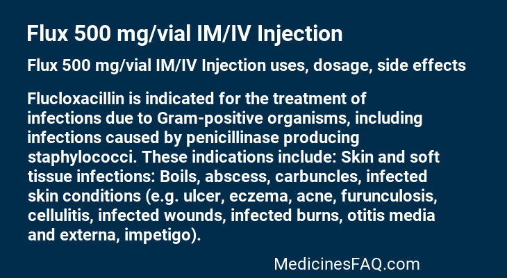 Flux 500 mg/vial IM/IV Injection