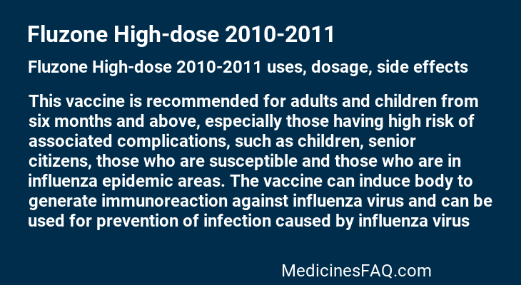Fluzone High-dose 2010-2011