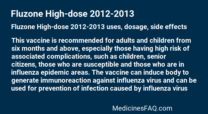 Fluzone High-dose 2012-2013
