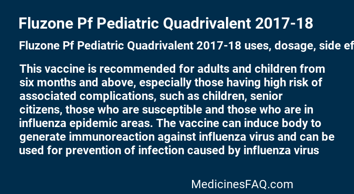 Fluzone Pf Pediatric Quadrivalent 2017-18