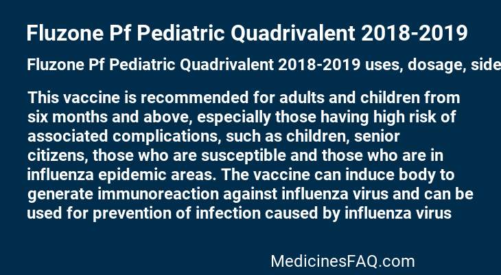 Fluzone Pf Pediatric Quadrivalent 2018-2019