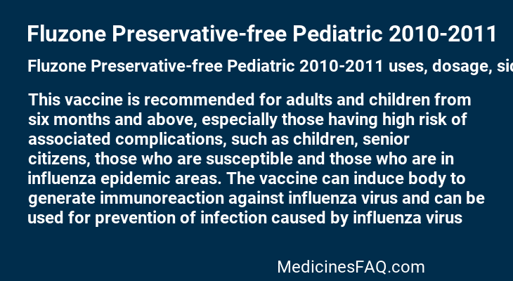 Fluzone Preservative-free Pediatric 2010-2011
